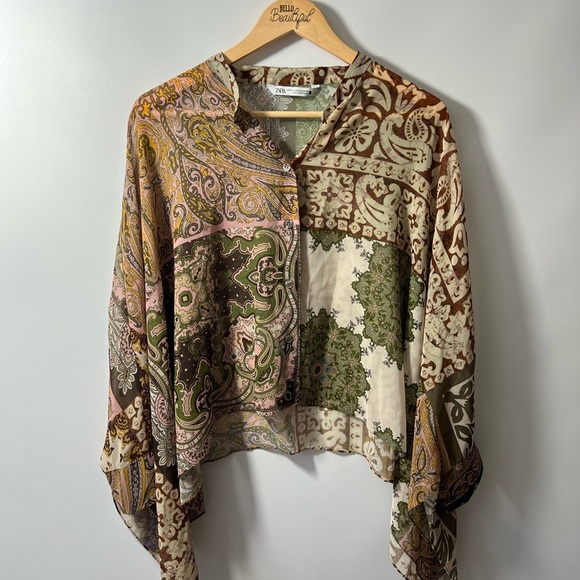 Zara Bohemian Patchwork Blouse - Picture 3 of 7